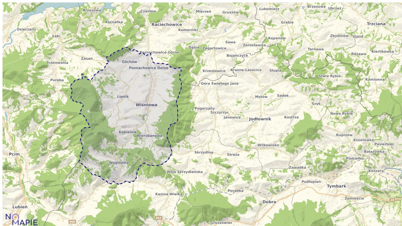 Mapa uzbrojenia terenu Wiśniowej
